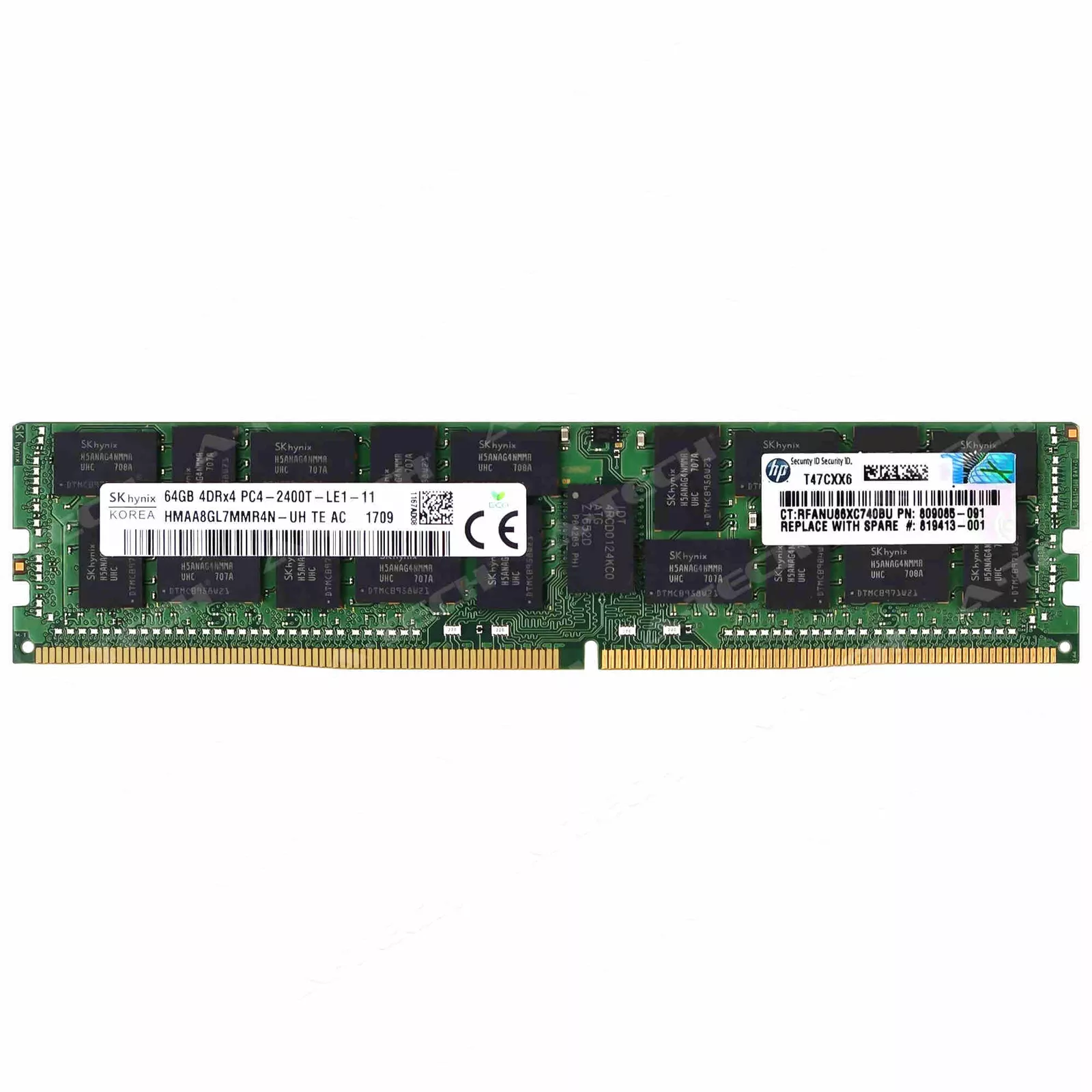 Hpe 64gb (1*64gb) 4rx4 pc4-19200t-l ddr4-2400mhz lrdimm 805358-b21