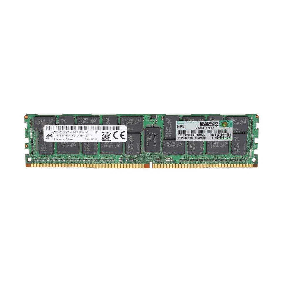 Hpe 128gb (1*128gb) 8rx4 pc4-21300v-l ddr4-2666mhz lrdimm 815102-b21