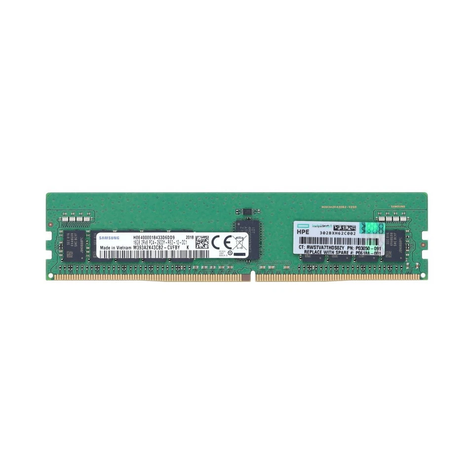 Hpe 16gb (1*16gb) 2rx8 pc4-23400y-r ddr4-2933mhz reg rdimm p00922-b21